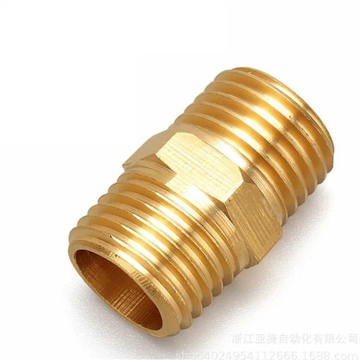 Brass double male hose connector4