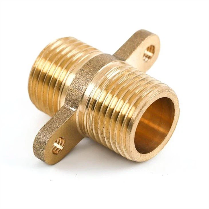 Brass double male hose connector-2